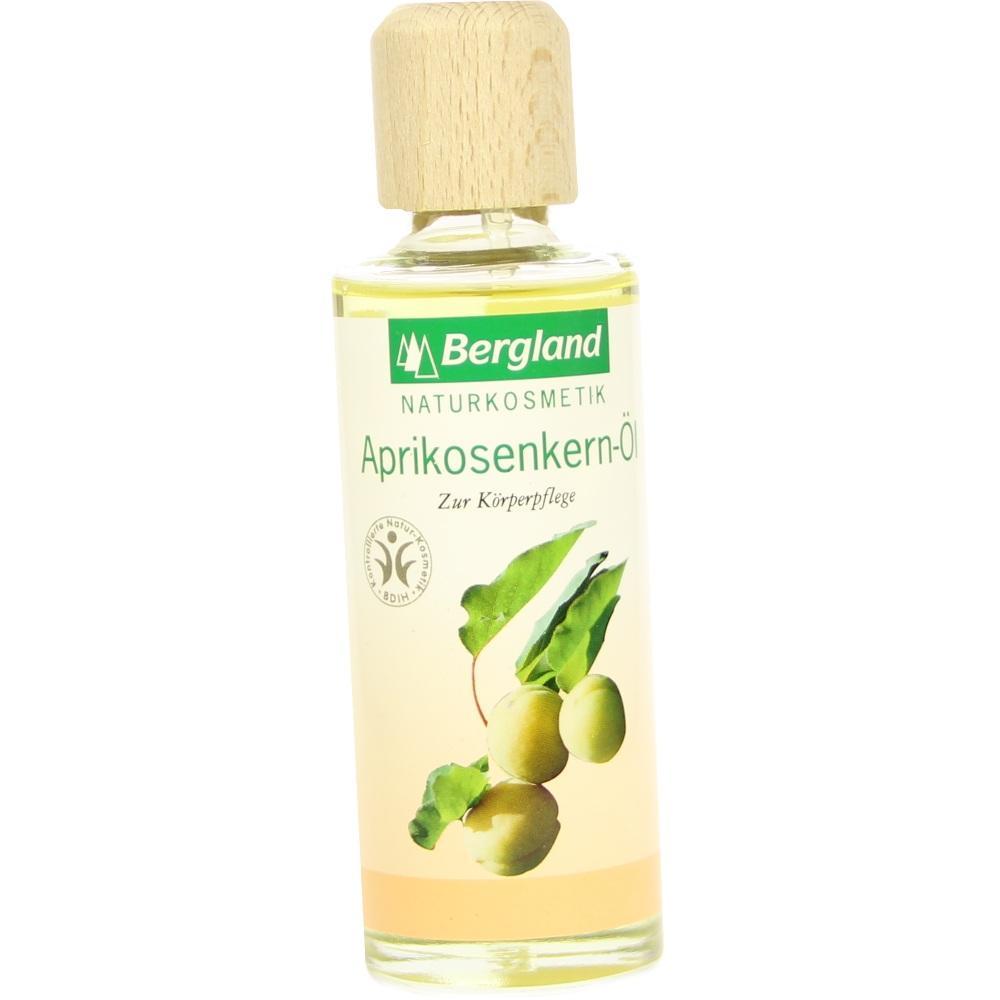 Flasche mit Aprikosenkern-Öl zur Körperpflege, mit Holzdeckel.